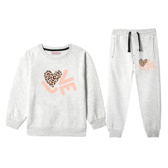 LOVE JUNIOR GIRLS OATMEAL COLOR TRACK SUIT