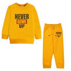 NEVER GIVE UP MUSTERED COLOR GIRLS TRACK SUIT