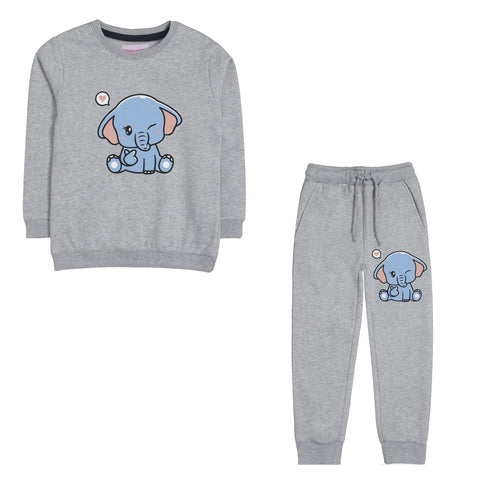 BABY ELEPHANT JUNIOR GIRLS GREY HEADER COLOR TRACK SUIT