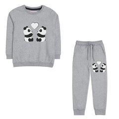 PANDA JUNIOR GIRLS GREY HEADER COLOR TRACK SUIT