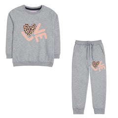 LOVER JUNIOR GIRLS GREY HEADER COLOR TRACK SUIT