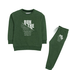 RUN ON THE WILD SIDE JUNIOR BOY ARMY COLOR TRACK SUIT