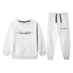 BEAUTIFUL JUNIOR GIRLS OATMEAL COLOR TRACK SUIT