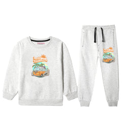 HELLO SUNSHINE JUNIOR BOY OATMEAL COLOR TRACK SUIT