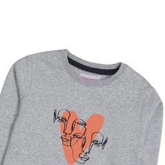 HEART JUNIOR GIRLS GREY HEADER COLOR TRACK SUIT