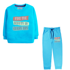 SKY BLUE COLOR FING THE BEAUTY GIRLS TRACK SUIT