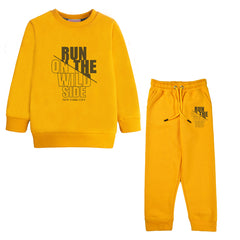 RUN ON THE WILD SIDE JUNIOR BOY YELLOW HEADER COLOR TRACK SUIT