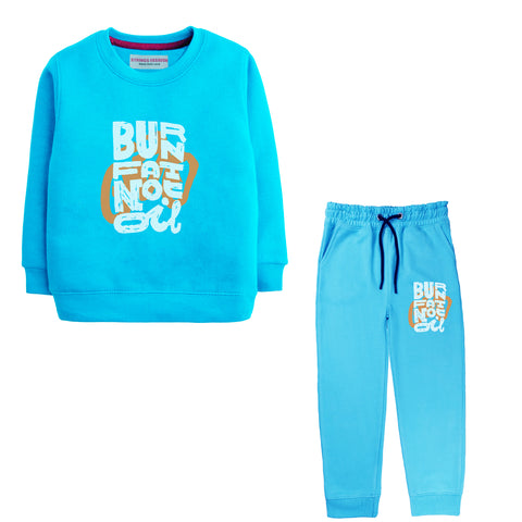 BURN FOR FAT JUNIOR BOY SKY BLUE TERYY FABRIC TRACK SUIT