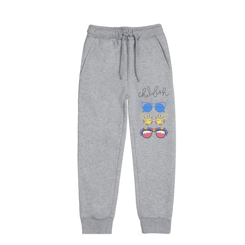 CHILLUM JUNIOR GIRLS GREY HEADER COLOR FLEECE TRACK SUIT
