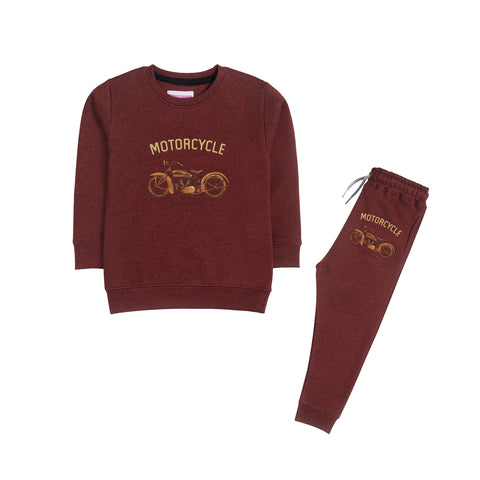 MOTORCYCLE JUNIOR BOY BURGUNDY COLOR TRACK SUIT