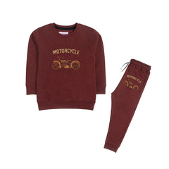MOTORCYCLE JUNIOR BOY BURGUNDY COLOR TRACK SUIT