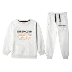 I'M SO CUTE JUNIOR GIRLS OATMEAL COLOR TRACK SUIT