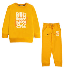 BURN FOR FAT JUNIOR BOY FLEECE YELLOW HEADER COLOR TRACK SUIT