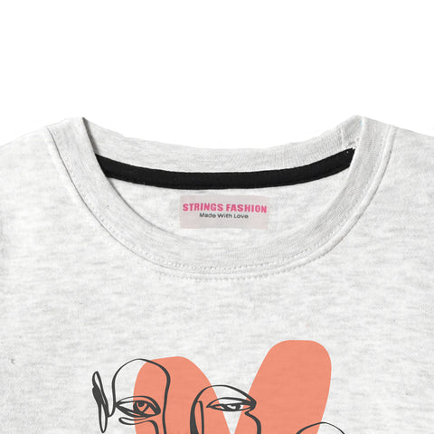 HEART JUNIOR GIRLS OATMEAL COLOR TRACK SUIT