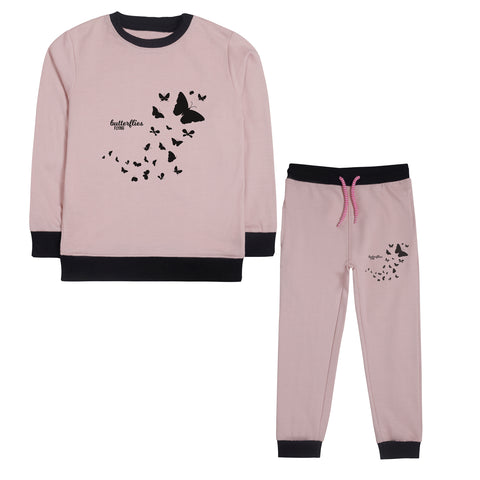 BUTTERFLIES PINK COLOR GIRLS TRACK SUIT