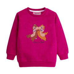 CHIP & DALE RED GIRLS LONG SLEEVE SWEAT-SHIRT
