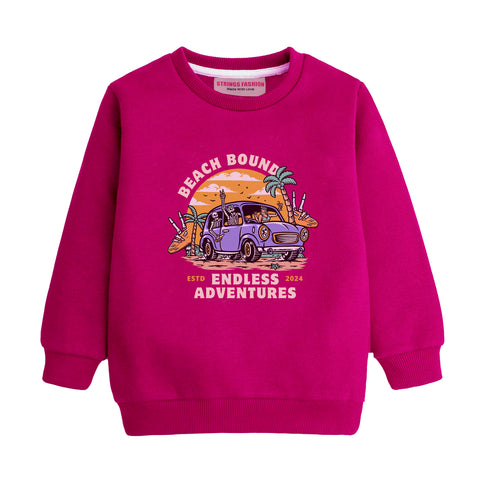 BEACH BOUND RED COLOR BOYS LONG SLEEVE SWEAT-SHIRT