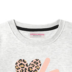 LOVE JUNIOR GIRLS OATMEAL COLOR TRACK SUIT