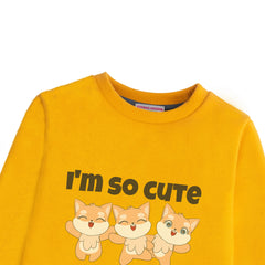I'M SO CUTE GIRLS ORANGE SHADE FLEECE SWEAT SHIRT