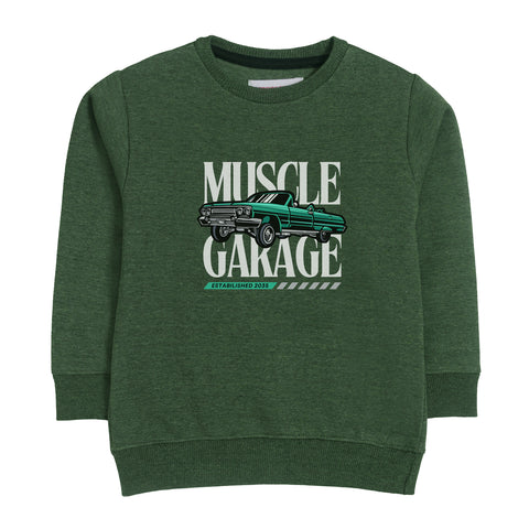 MUSCLE GARAGE SWEAT-SHIRT ARMY COLOR