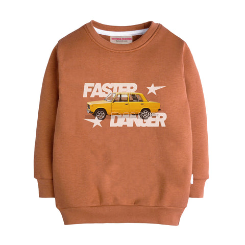 FASTER DANGER LIGHT BROWN COLOR BOYS LONG SLEEVE SWEAT-SHIRT