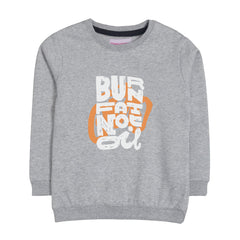 BURN FAT NOT OIL GREY HEADER BOYS SWEAT-SHIRT