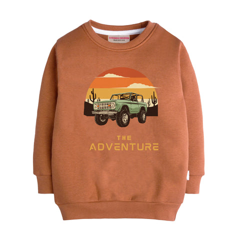 THE ADVENTURE LIGHT BROWN COLOR BOYS LONG SLEEVE SWEAT-SHIRT