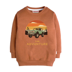 THE ADVENTURE LIGHT BROWN COLOR BOYS LONG SLEEVE SWEAT-SHIRT