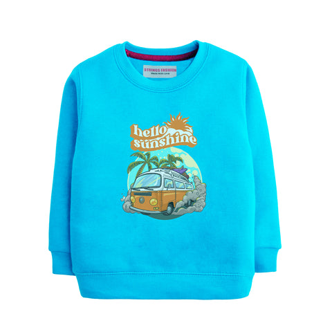 HELLO SUNSHINE SKY BLUE COLOR BOYS TERYY FABRIC SWEAT-SHIRT
