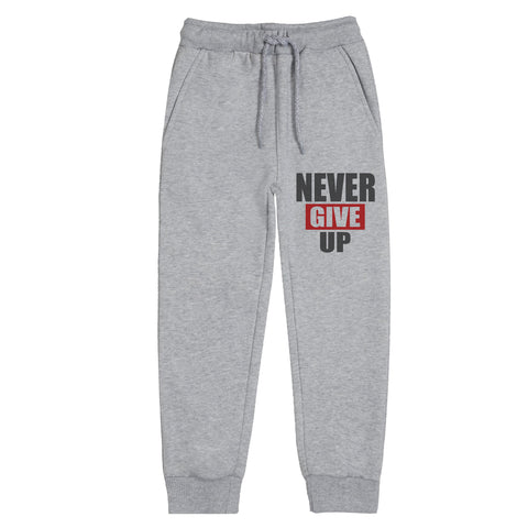 NEVER GIVE UP JUNIOR BOY GREY HEADER TRACK SUIT