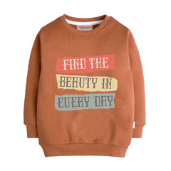 FIND THE BEAUTY LIGHT BROWN GIRLS LONG SLEEVE SWEAT-SHIRT