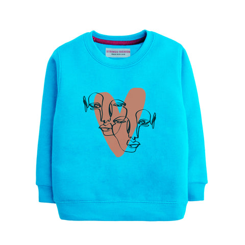 HEART SKY BLUE COLOR GIRLS TERYY FABRIC TRACK SUIT