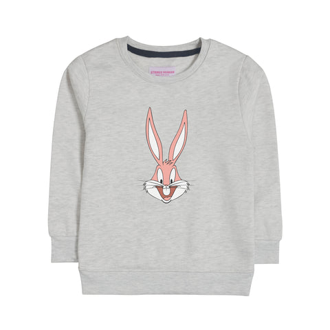 BUG BUN GIRLS OATMEAL SHADE FLEECE SWEAT-SHIRT