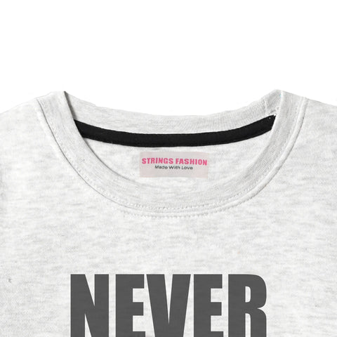 NEVER GIVE UP JUNIOR GIRLS OATMEAL COLOR TRACK SUIT
