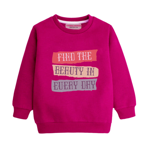 FIND THE BEAUTY RED GIRLS LONG SLEEVE SWEAT-SHIRT