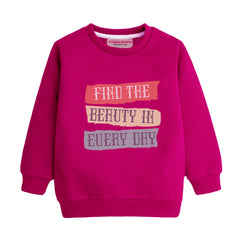 FIND THE BEAUTY RED GIRLS LONG SLEEVE SWEAT-SHIRT
