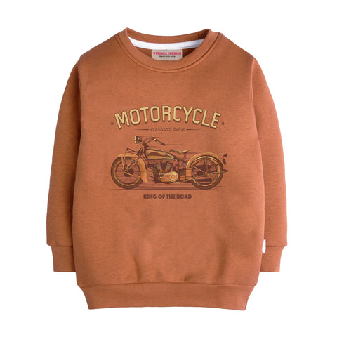 MOTORCYCLE LIGHT BROWN COLOR BOYS LONG SLEEVE SWEAT-SHIRT