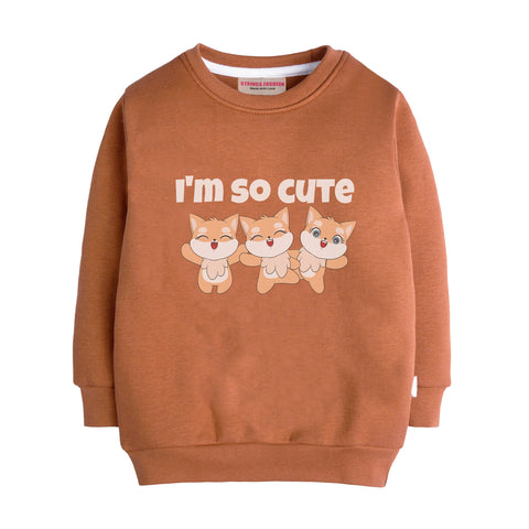 I'M SO CUTE LIGHT BROWN GIRLS LONG SLEEVE SWEAT-SHIRT