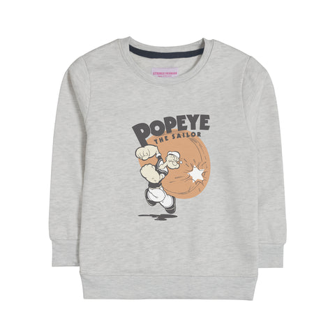 POPEYE OATMEAL BOYS LONG SLEEVE SWEAT-SHIRT
