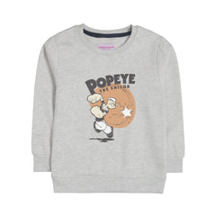 POPEYE OATMEAL BOYS LONG SLEEVE SWEAT-SHIRT