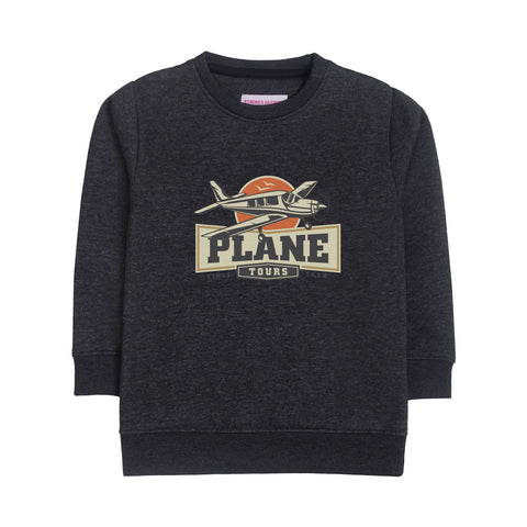 PLANE CHARCOAL BOYS LONG SLEEVE SWEAT-SHIRT