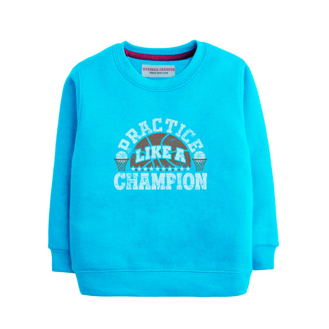 CHAMPION SKY BLUE COLOR BOYS TERYY FABRIC SWEAT-SHIRT