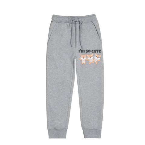 I'M SO CUTE JUNIOR GIRLS GREY HEADER FLEESE TRACK SUIT