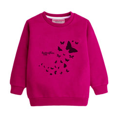 BUTTERFLIES RED GIRLS LONG SLEEVE SWEAT-SHIRT