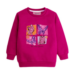 FOUR BUTTERFLIES RED GIRLS LONG SLEEVE SWEAT-SHIRT