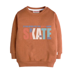 SKATE LIGHT BROWN COLOR BOYS LONG SLEEVE SWEAT-SHIRT