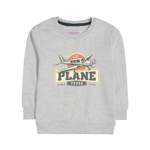 PLANE OATMEAL BOYS LONG SLEEVE SWEAT-SHIRT