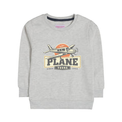 PLANE OATMEAL BOYS LONG SLEEVE SWEAT-SHIRT