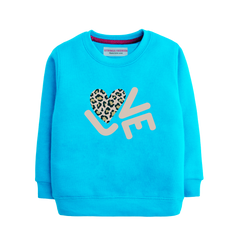 LOVE GIRLS SKY BLUE SHADE FLEECE SWEAT-SHIRT