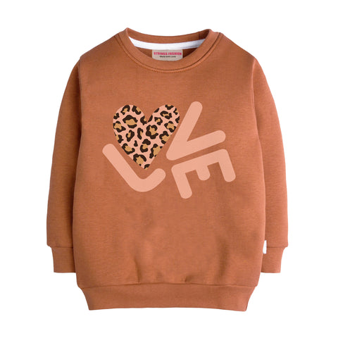 LOVE LIGHT BROWN GIRLS LONG SLEEVE SWEAT-SHIRT